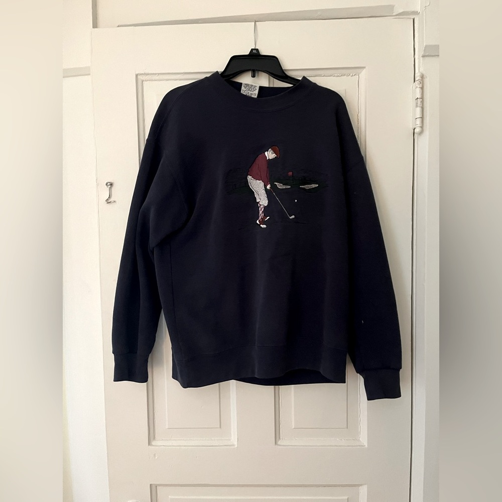 Navy Golf Grandpa Crewneck